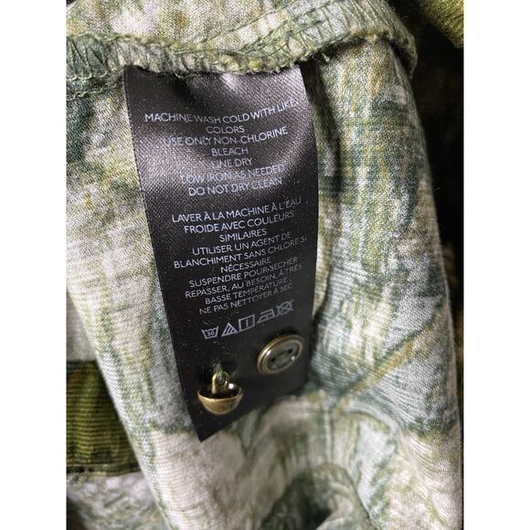 Pilcro Women's 4 Ruched Corduroy Button Down Long Sleeve Mini Shirt Dress Green - Picture 5 of 7